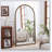 Iron Arch Retro Full Length Mirror With Supporting Feet, For Living Room, Bedroom (Gold)-183671980