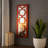 17" Red And Silver Lattice Solid Wood Wall Sconce Candle Holder