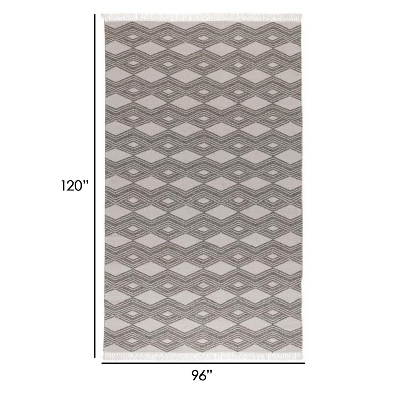 Rectangle Nyx Geometric Machine Tufted Area Rug, Rectangle 8' x 10', Gray