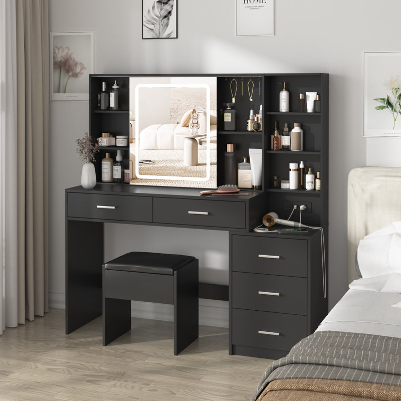 Coiffeuse Jynna, Noir