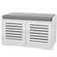 Banc de rangement pour chaussures avec armoire 2 portes Orth, banc pour chaussures avec coussin