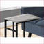 Table basse moderne en similicuir gris, base en métal noir en forme de C pour le salon et la chambre à coucher