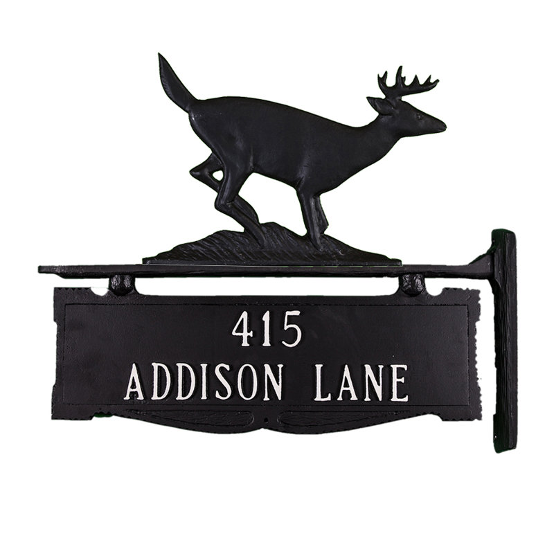 2-Line Address Post, Yes, Satin Black