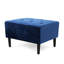 Boutonné en velours bleu marine, sur des pieds en bois de bouleau robuste bleu Mid Century, revêtement en velours avec motif