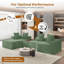 Modular Corduroy Oversize 320cm 4-Sets Boneless Sofa With End Table, No Assembly Required, With High Rebound Sponge-1761513665-1761513676