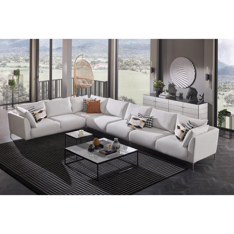 Lorriane 37.79" Wide Modular Sofa Component, White 100% Polyester