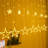 Led Curtain Lights 6.56 Ft Stars Drops Icicle Lights 8 Mode Adapter Waterproof