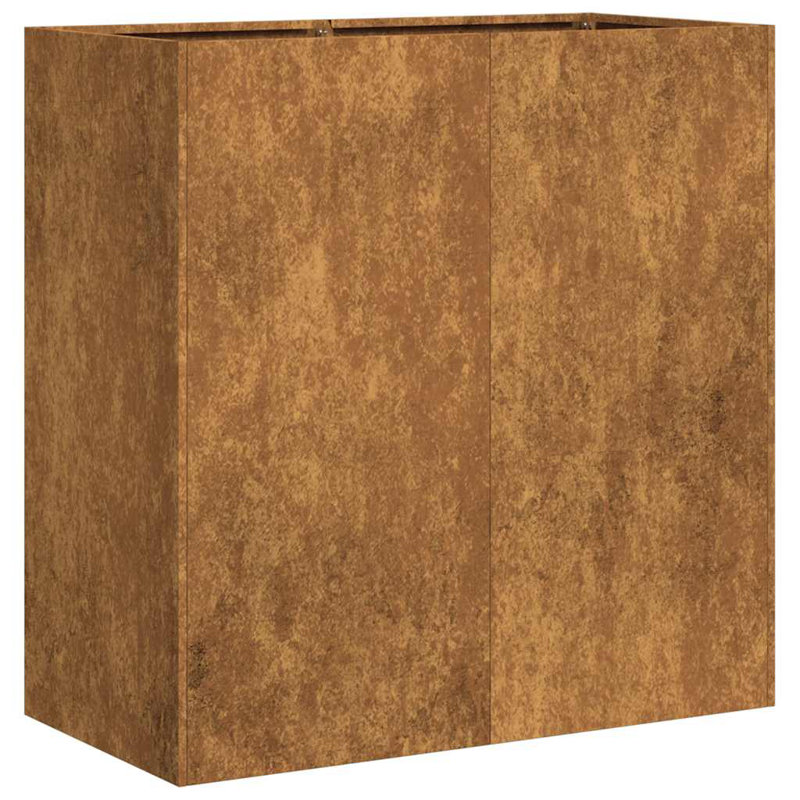 vidaXL Planter Normal metal color to start, Rusty over time Weathering Steel, 31.5" H x 31.5" W x 15.7" D