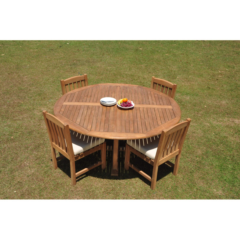 Erika  Teak Dining Set, 30.5" H x 72" W, 4