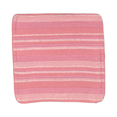 Bellas Striped Pink Square Throw Cushion