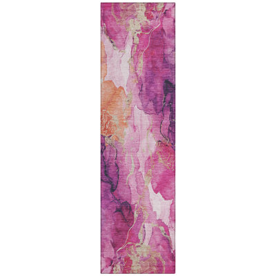 Machine Washable Indoor/Outdoor Xhevrie Garnet Rug