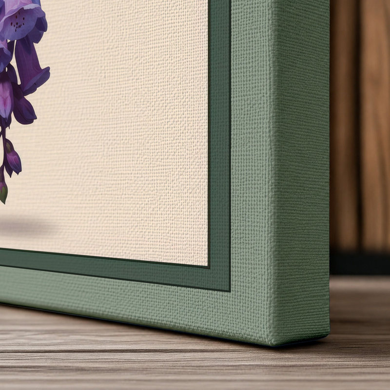 Cascading Wisteria Botanical - Wrapped Canvas, Sage Border, 30x20 - 76.2 x 50.8 cm