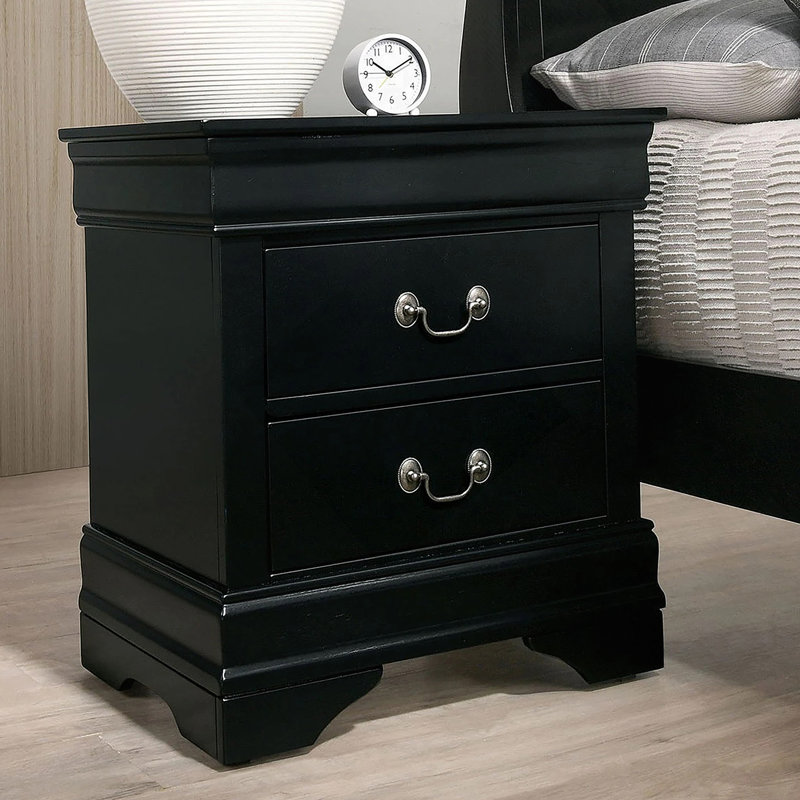 Ensemble de table de chevet 1 pièce Louis Philippe, Noir