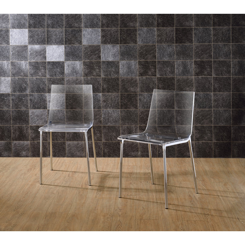 Chaise d'appoint Adelia en transparent, Chrome