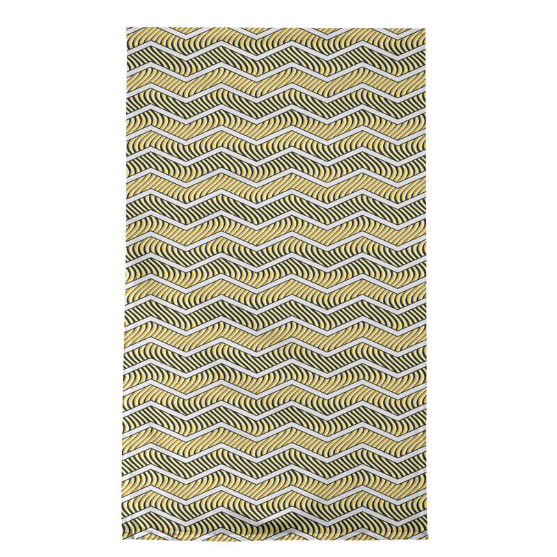 Stephenie Tea Towel Kitchen Towel, Yellow/White, Poly Twill