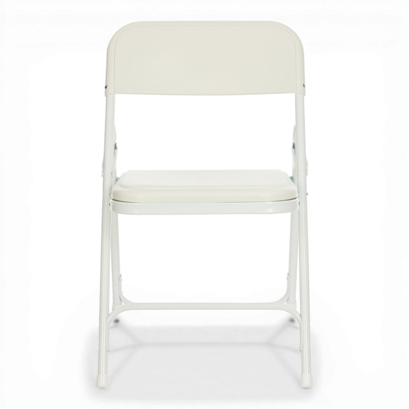 Lucille Plastic Stackable Folding Chair , Blanc
