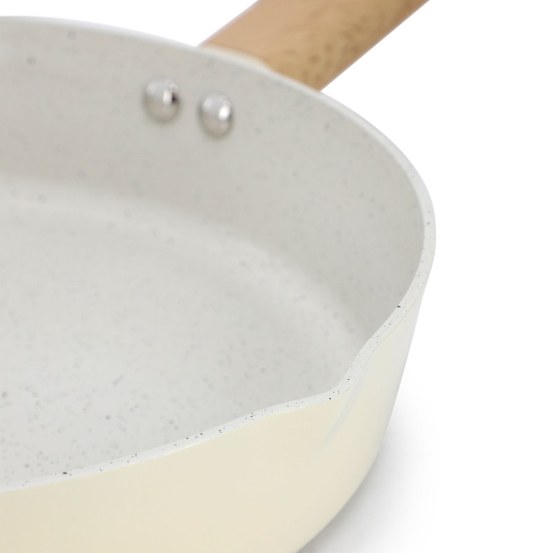 Gibson Home Marbleton Ceramic Nonstick Alumium 9.5 Inch Frying Pan in Mint, Cream