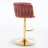 Swivel Adjustable Height Velvet Bar Stool-1220418869-1224472183
