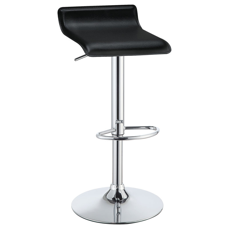 Akeiya Swivel Upholstered Adjustable Height Counter Stool, Black