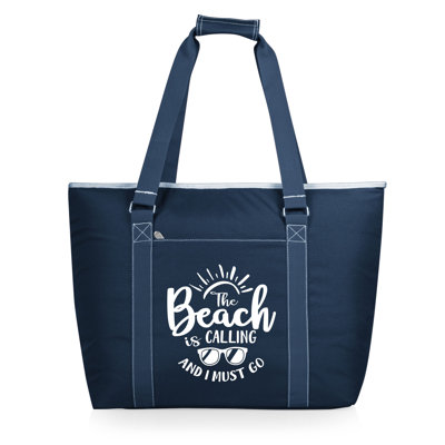Beach Sayings The Beach is Calling and I Must Go Tahoe XL - Sac fourre-tout - Sac isotherme - Glacière pique-nique