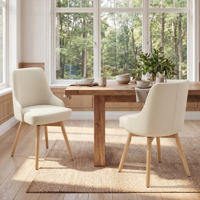 Anagnos 19.88''W Mid-Century Modern Swivel Upholstery Dining Side Chair