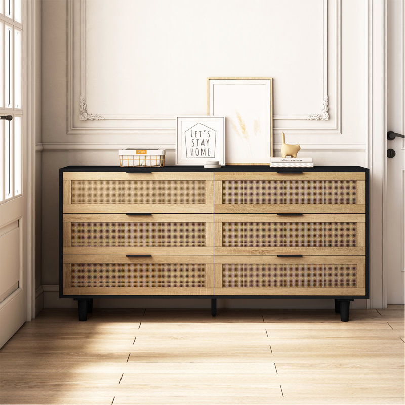 Élégante armoire de rangement avec 6 tiroirs pour la chambre à coucher et le salon