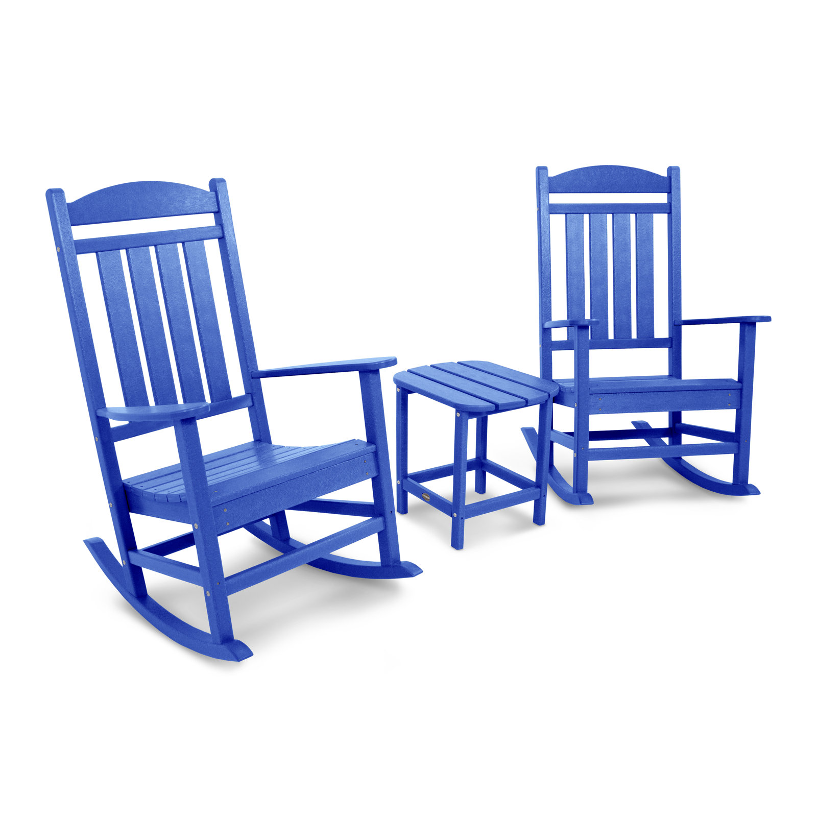 POLYWOOD® Rocker 2-Person Patio Seating Group, Pacific Blue