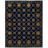 Herzog Wool Geometric Area Rug in Navy