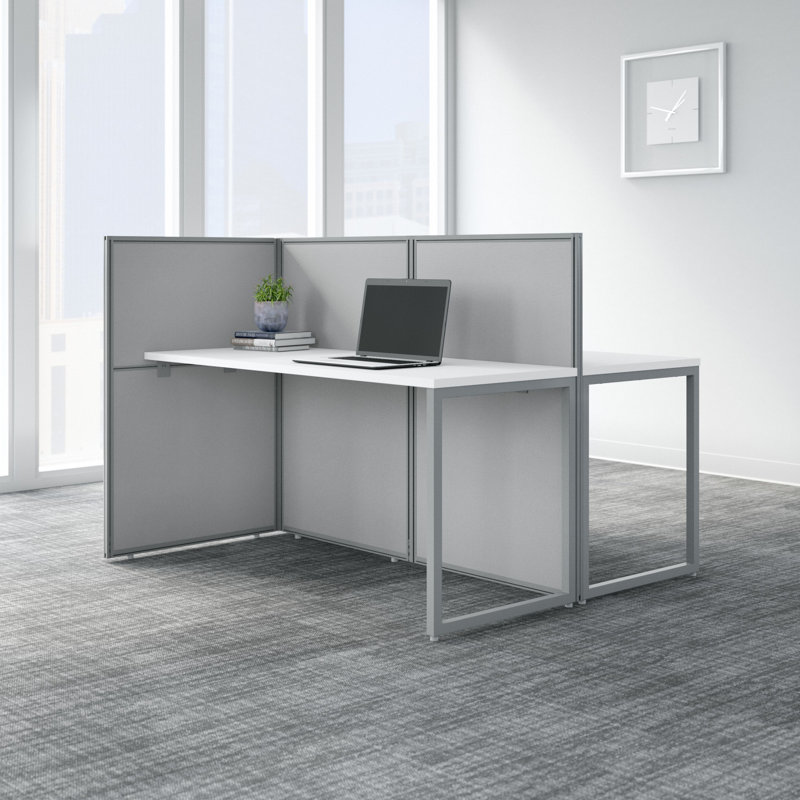 Easy Office Piece Computer Desk Office Set, Pure White