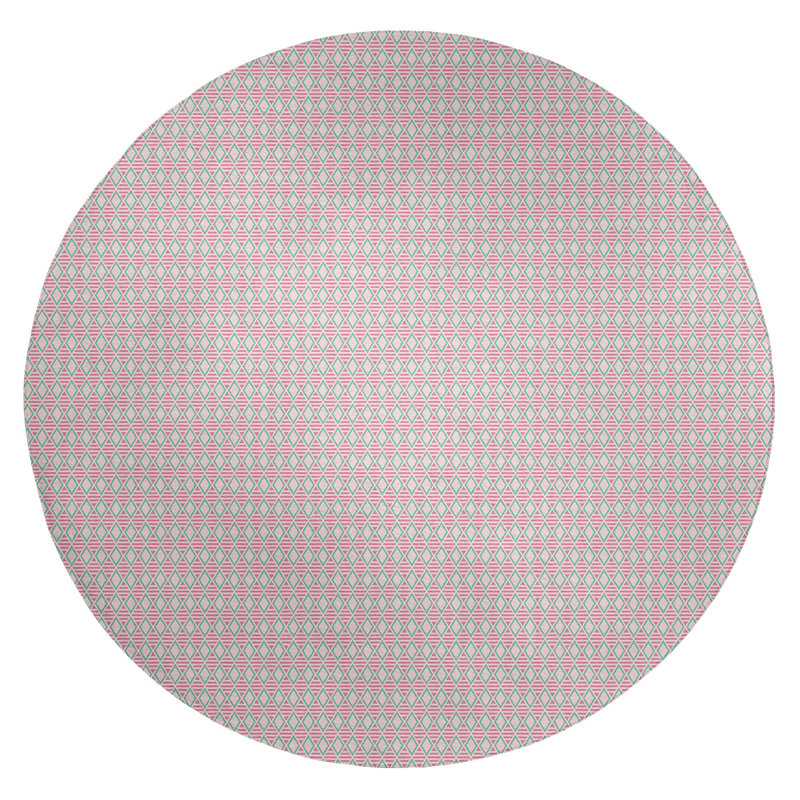 Chenille Geometric Indoor Rug, Round 5'