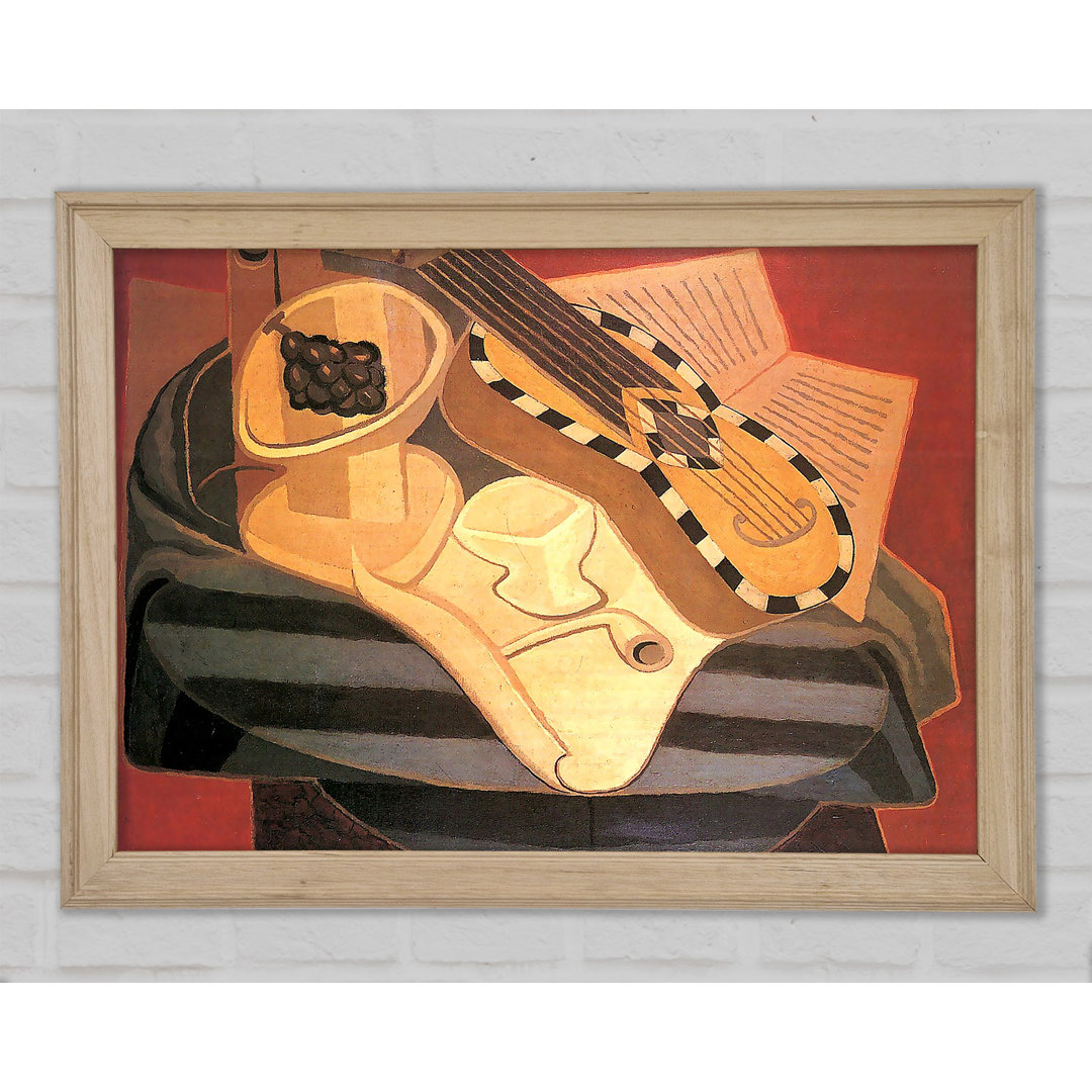 Juan Gris Gitarre mit Ornamenten - Druck