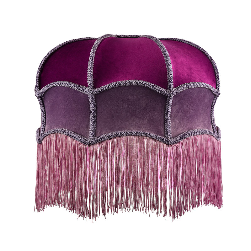 25 cm H Empire Velvet Lamp Shade ( Screw On ) in Purple