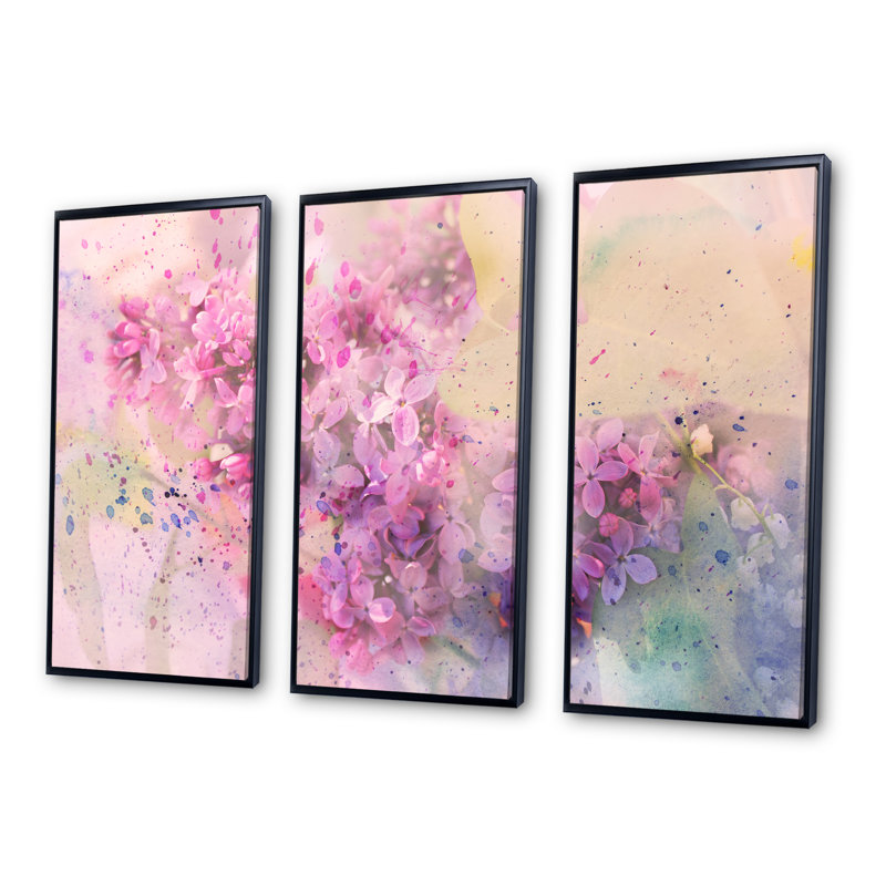 - 3 pièces, reproduction sur toile avec cadre flottant, Noir, H 28 po x l 36 po