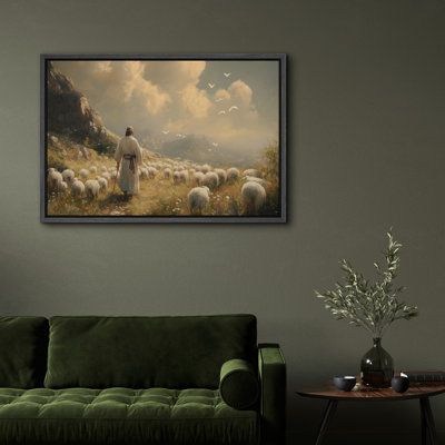 «The Good Shepherd», reproduction d'art sur toile - Peaceful Pastoral