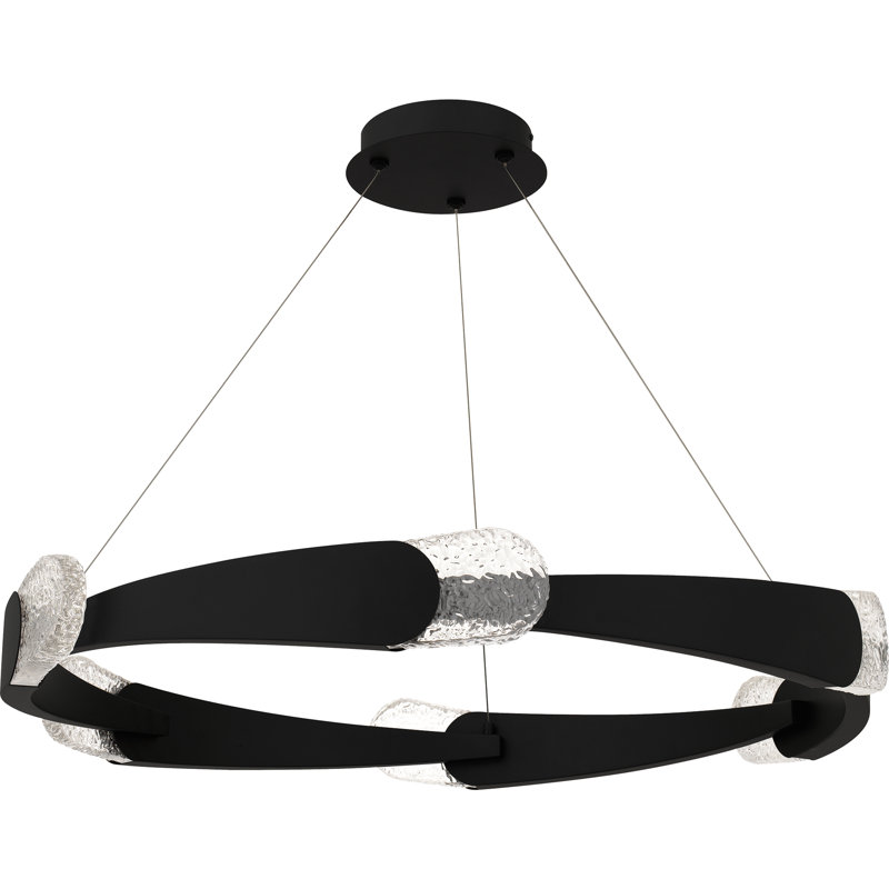 Luminaire suspendu DEL safran intégré, H 4 po x l 34 po x P 34 po