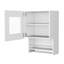 Armoire murale en bois blanc pour la cuisine avec porte en verre et support de rangement intérieur élégant