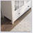 Spacious Buffet Storage Cabinet With Double Glass Doors And Unique Bell Handles For Modern Kitchens