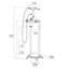 Robinet de baignoire autoportant avec douche à main - Métal, profondeur 40 po, largeur 10 po, hauteur, boîte de détail complète de 13 lb et instructions, jet de couverture complet pour chaque besoin, autoportant, Lb, 3,9 gal / min, emballage