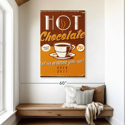 Plaque murale rétro chocolat chaud
