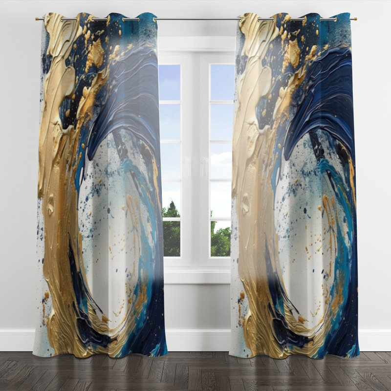 Anatola - Rideau à œillets moderne - Velours obscurcissant - 1 panneau, l 52" x L 84", Œillets dorés