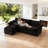 111" Wide L-Shaped Corduroy Modular Sectional Sofa With Ottoman, No Assembly Needed-581127573