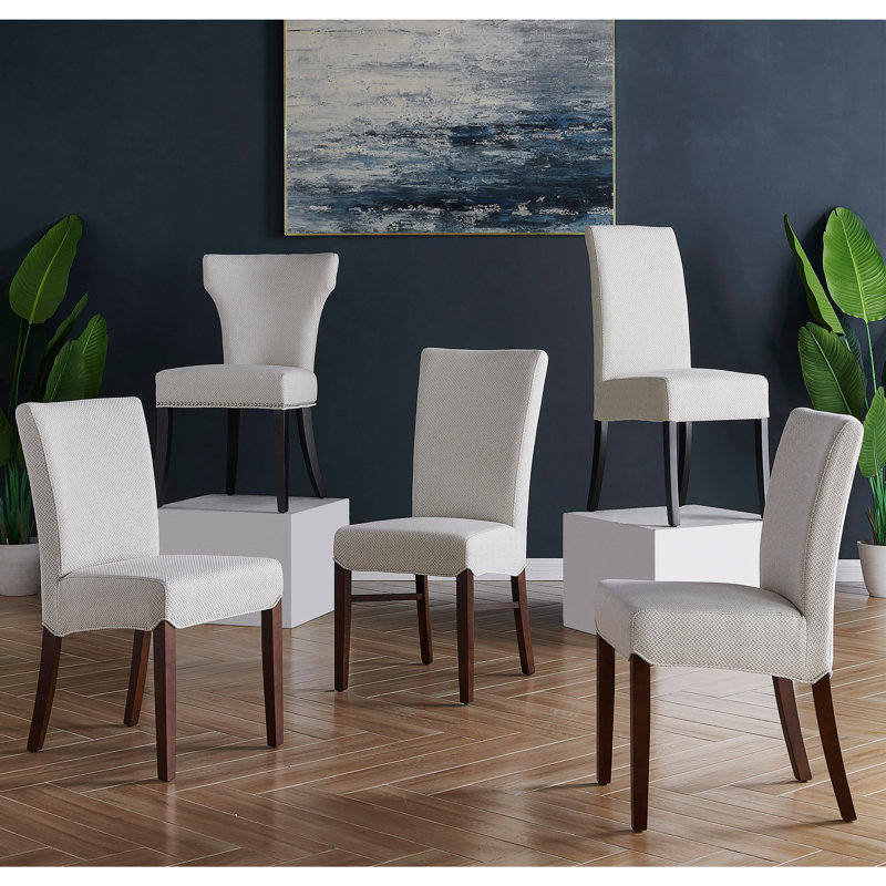Bott 19'' H Upholstered Parsons Chair, Cardiff Cream, Black