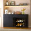 Buffet avec 2 tiroirs et 4 portes, finition noire