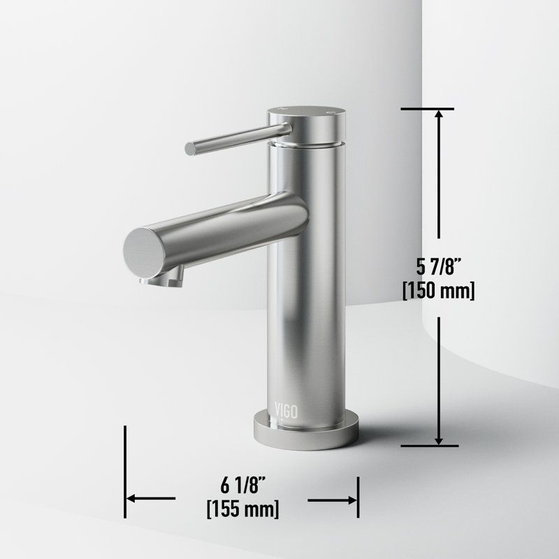Robinet pour salle de bain à poignée simple à un trou H 6 po Jewel, Nickel brossé