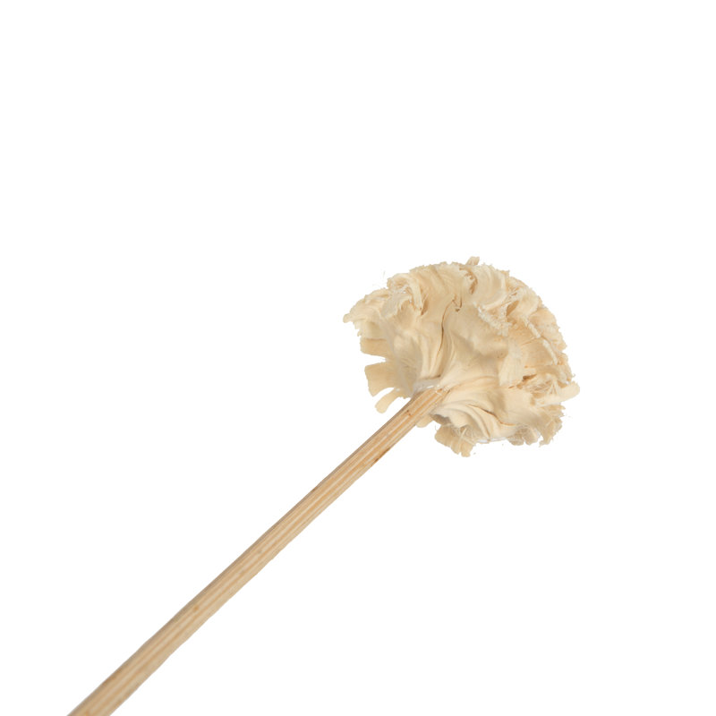 Natural Botanicals 1.57" Cedar Rose on Stem, Tan, 20" H x 1.5" W x 1.5" D