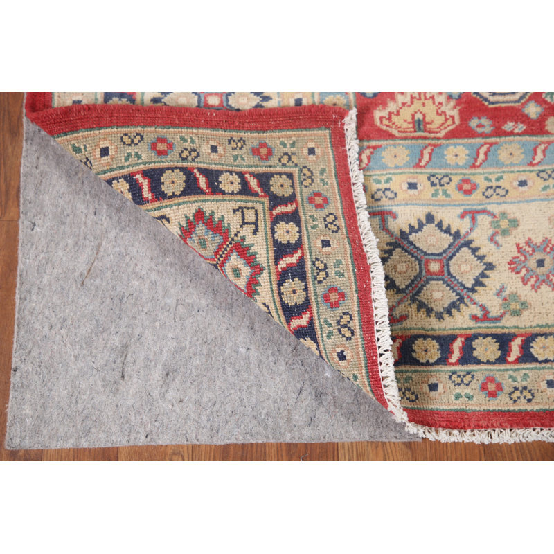 Tapis oriental géométrique Kazak rouge 7 x 10