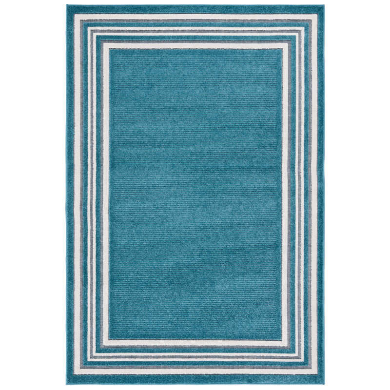 Tapis Brysin 634 en turquoise / ivoire, Rectangle 4 pi x 6 pi