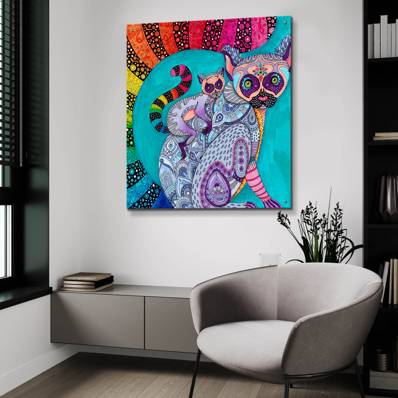 Art mural en verre épique «Jungle Safari 13» par Hello Angel, 12 po x 12 po, H 36 po x l 36 po x P 0,2 po