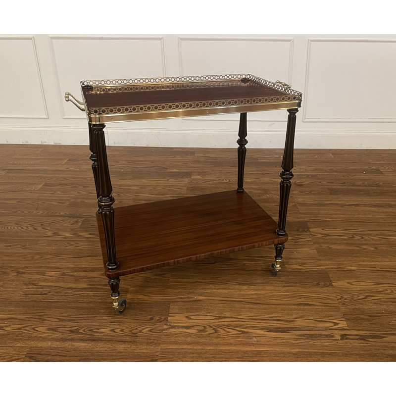 Solid Wood 29.5" Tall Bar Cart