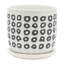 Ensemble de 2 pots de fleurs en céramique noire à motif aztèque, pour une utilisation intérieure et extérieure.